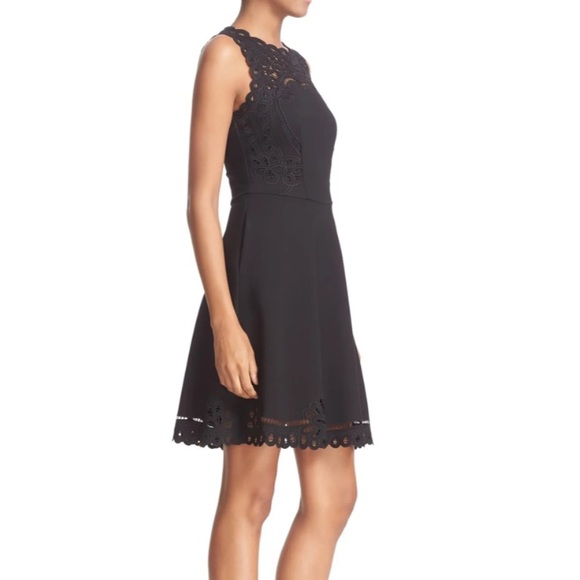 Ted Baker Verony Embroidered Skater Dress in Black - Picture 7 of 16